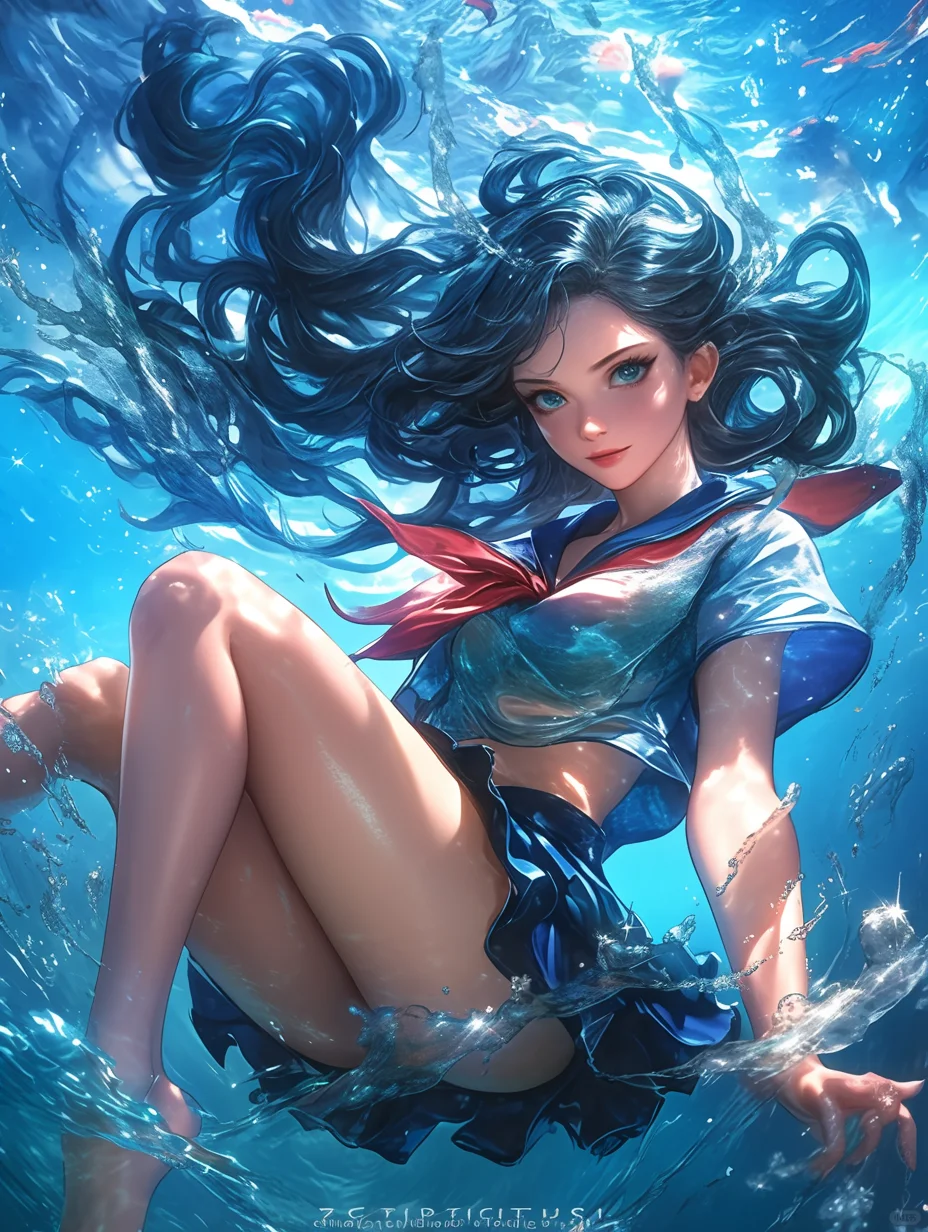  夏日少女的清凉水世界 | 水手服