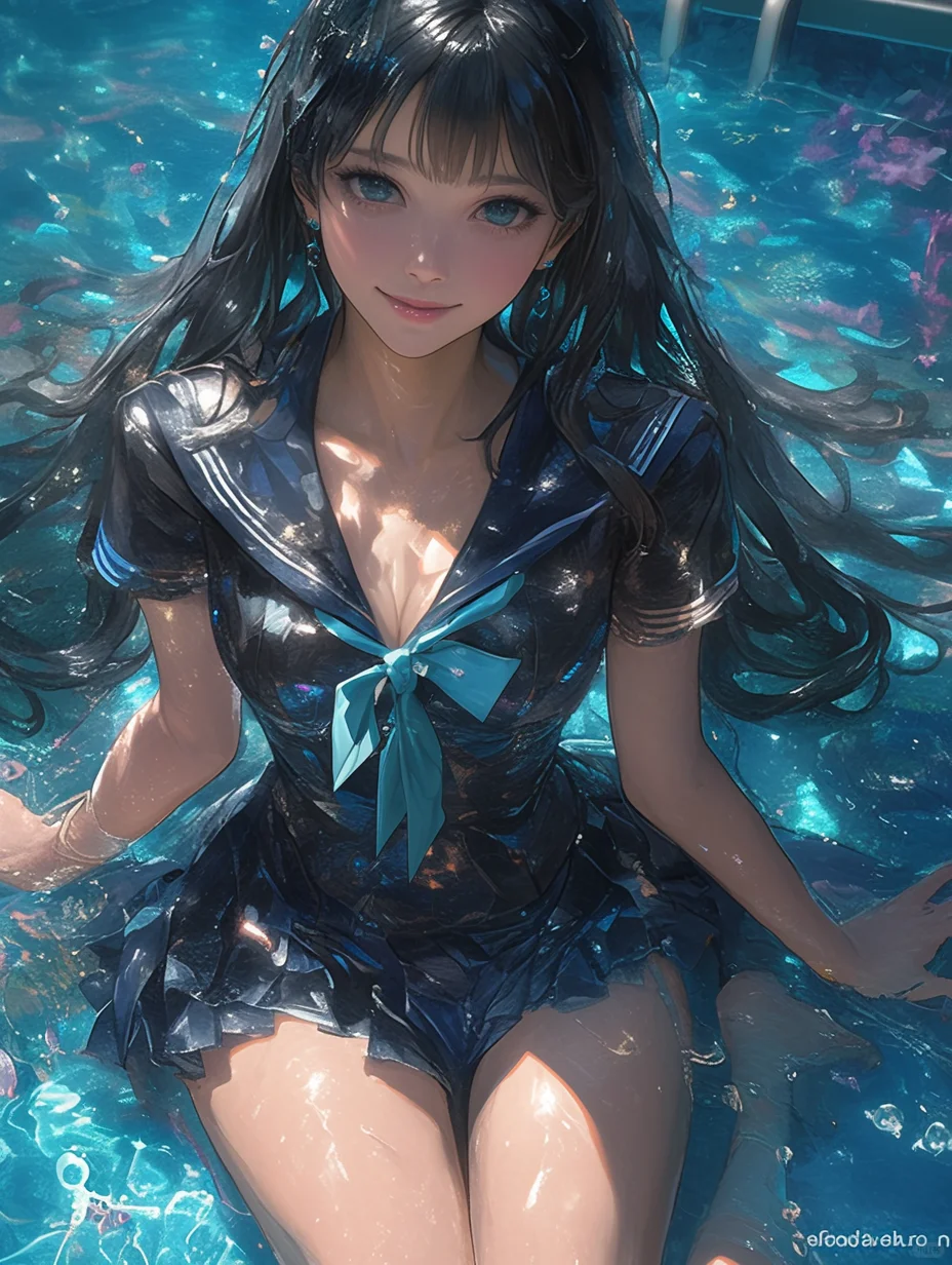  夏日少女的清凉水世界 | 水手服