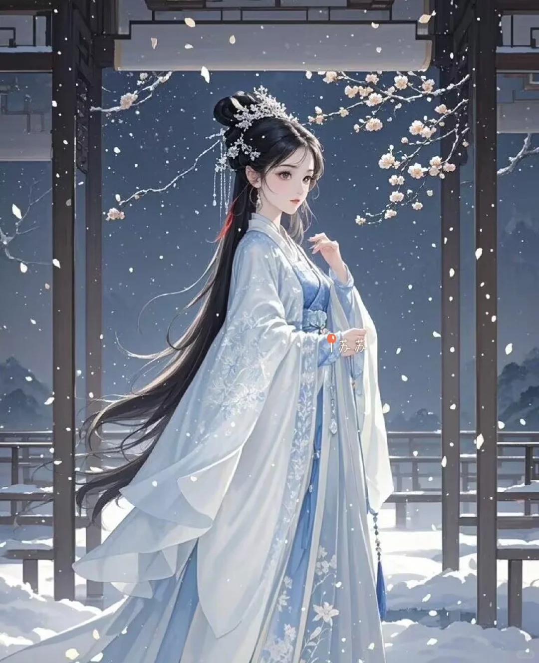 古风头像||美人赏雪