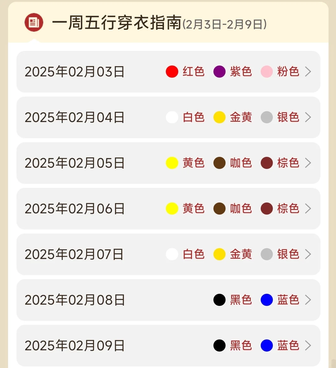 【五行穿衣】2025年2月2日