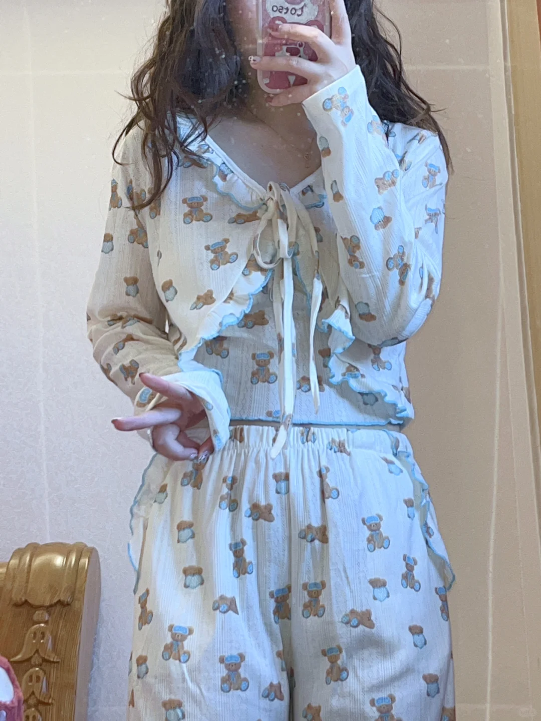 OOTD｜小熊睡衣甜到我心里啦～