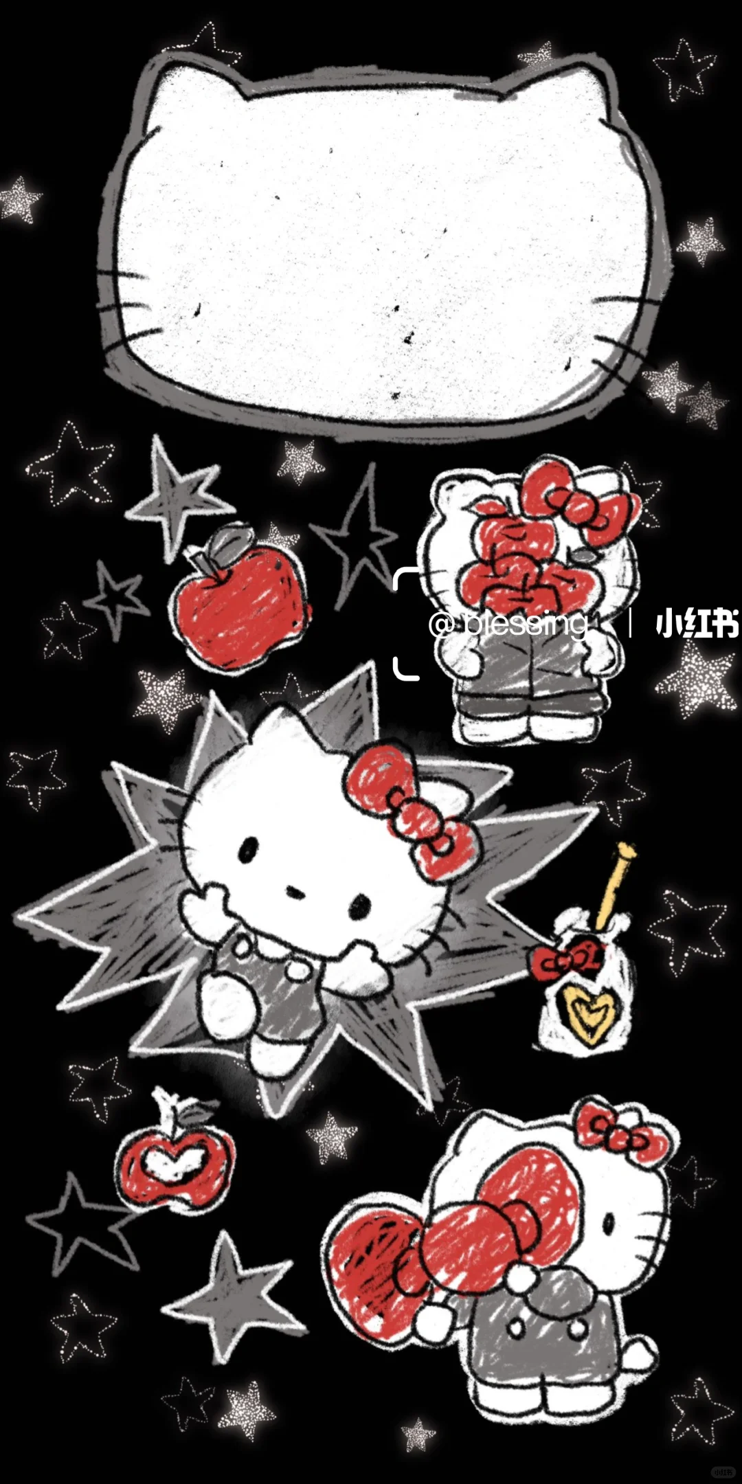 2.5 丨 Hello kitty黑色星星主题壁纸