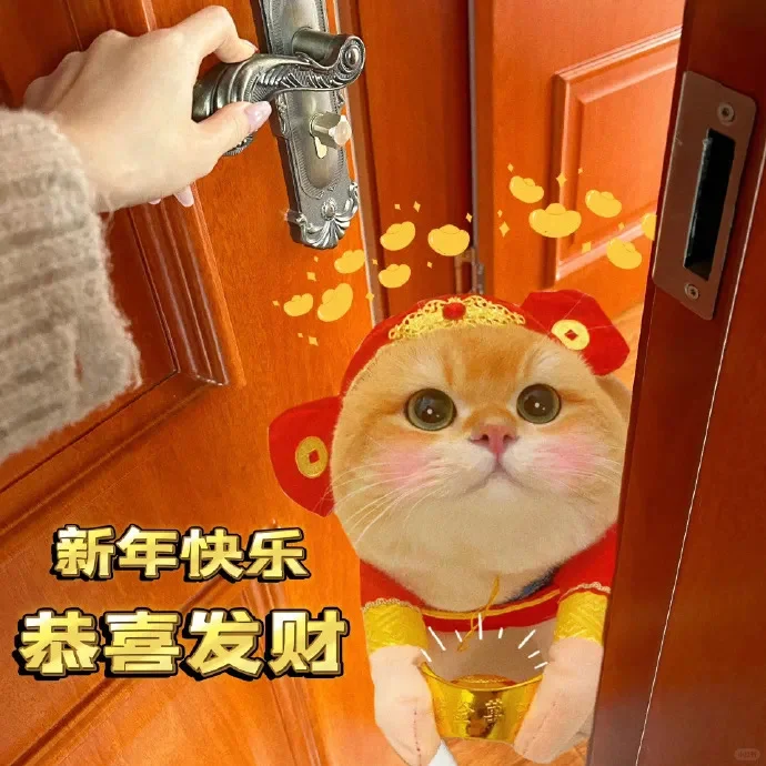 猫咪新年拜年表情包，快收藏！