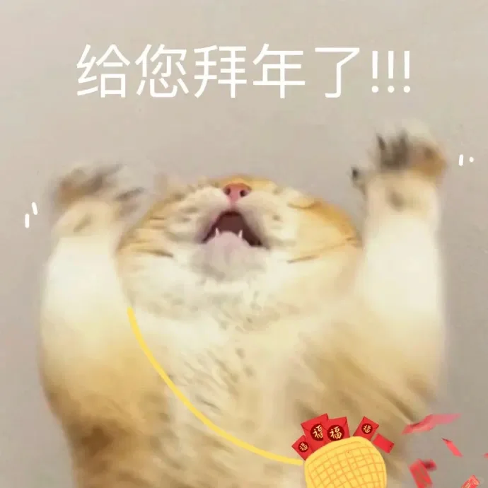 猫咪新年拜年表情包，快收藏！