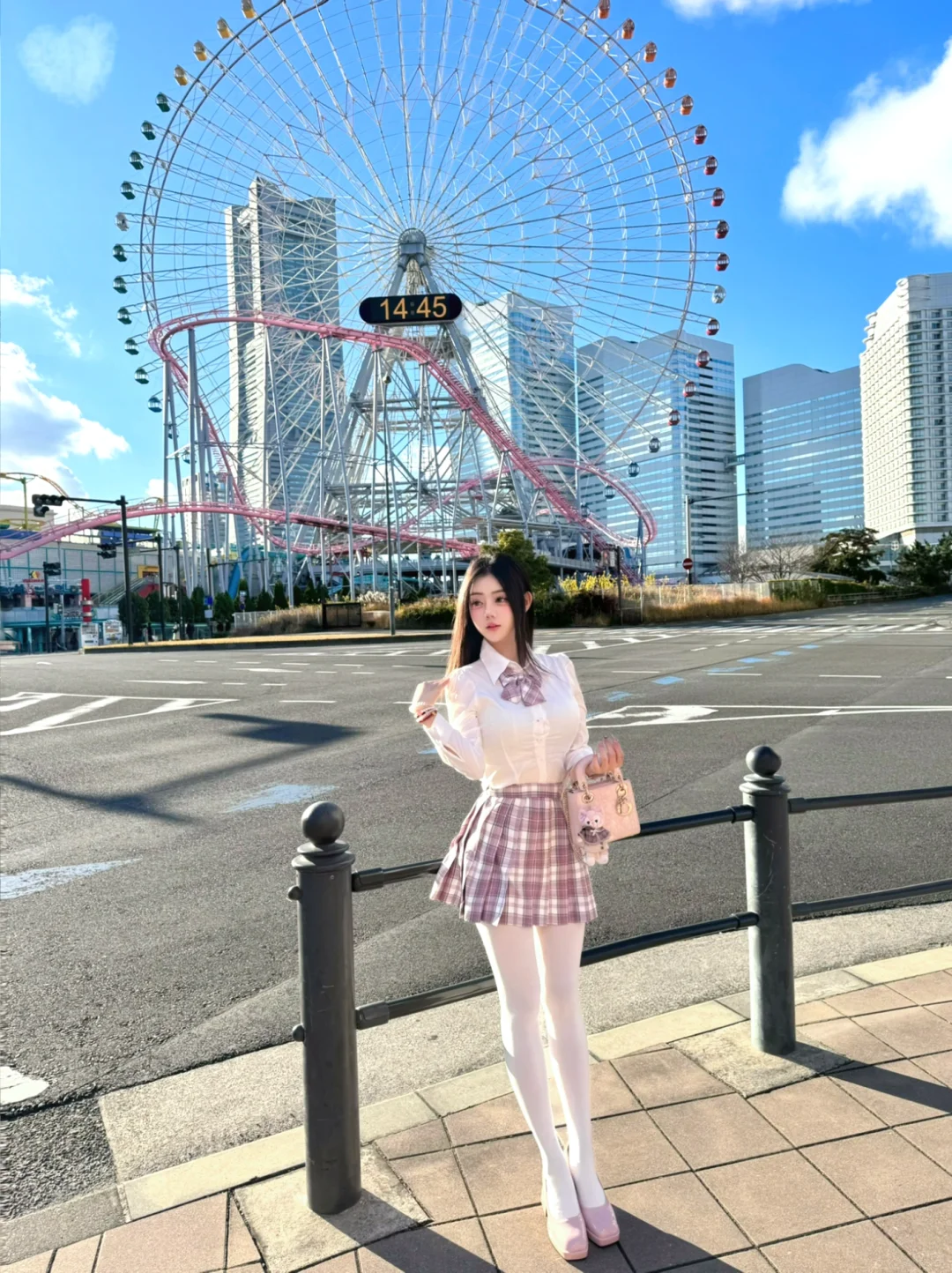 在日本当一天JK樱花妹晴天city walk~