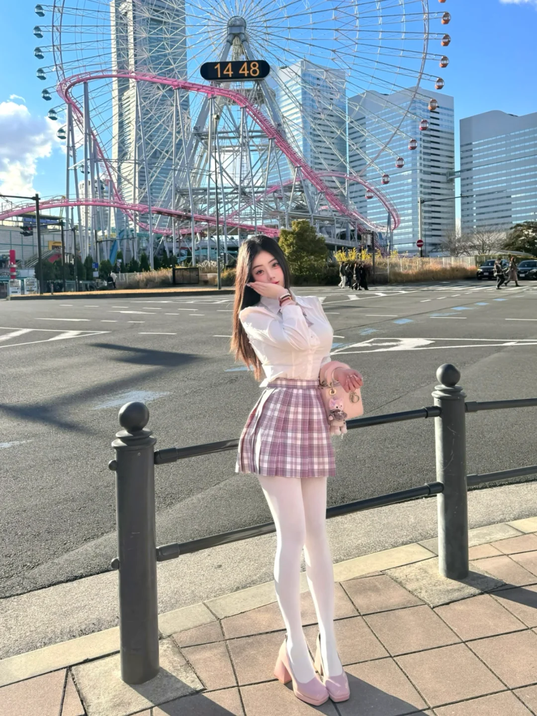 在日本当一天JK樱花妹晴天city walk~