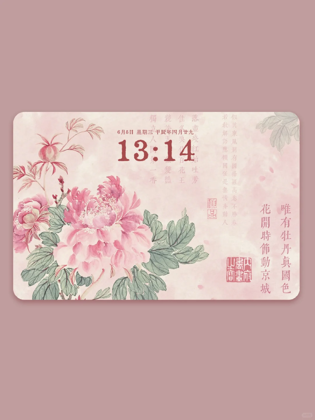 国风iPad壁纸｜牡丹花