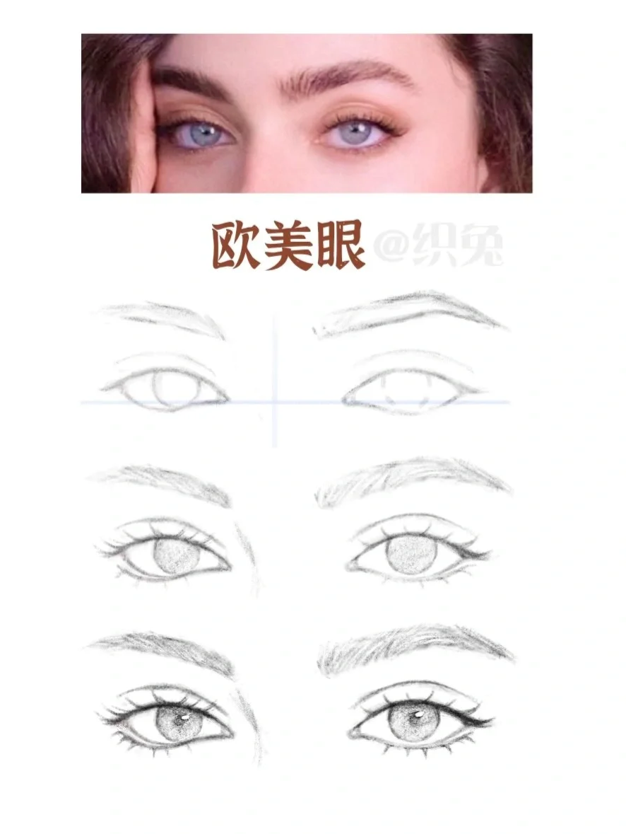 不同眼睛的画法（女生篇