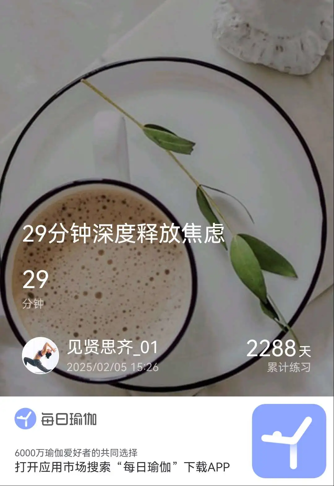 在每日瑜伽打卡的第2288天