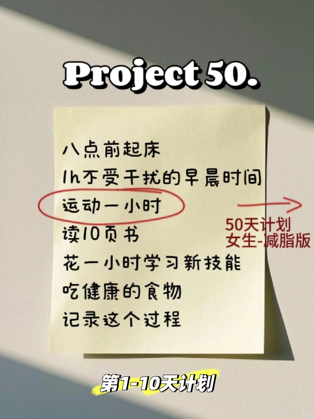 最近很火的project50【运动计划1】