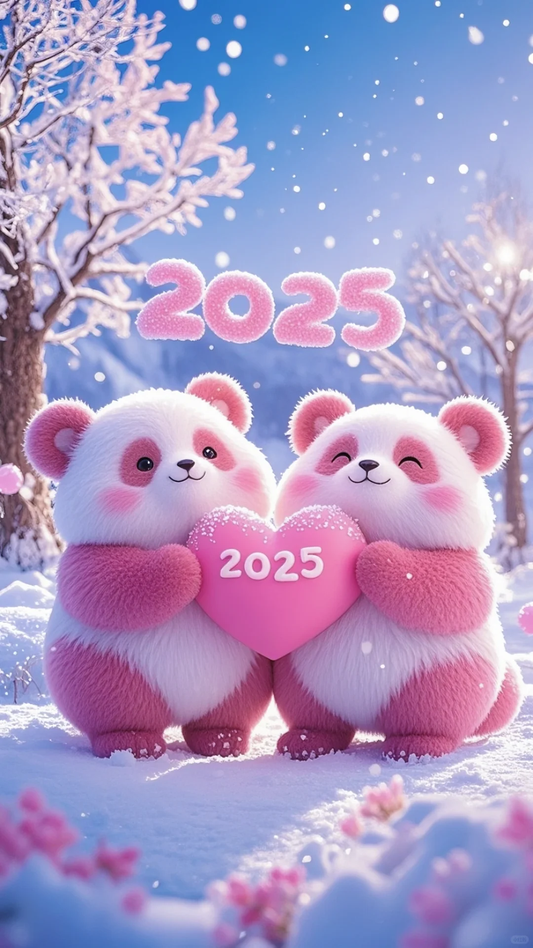 粉色熊猫陪你迎接2025！