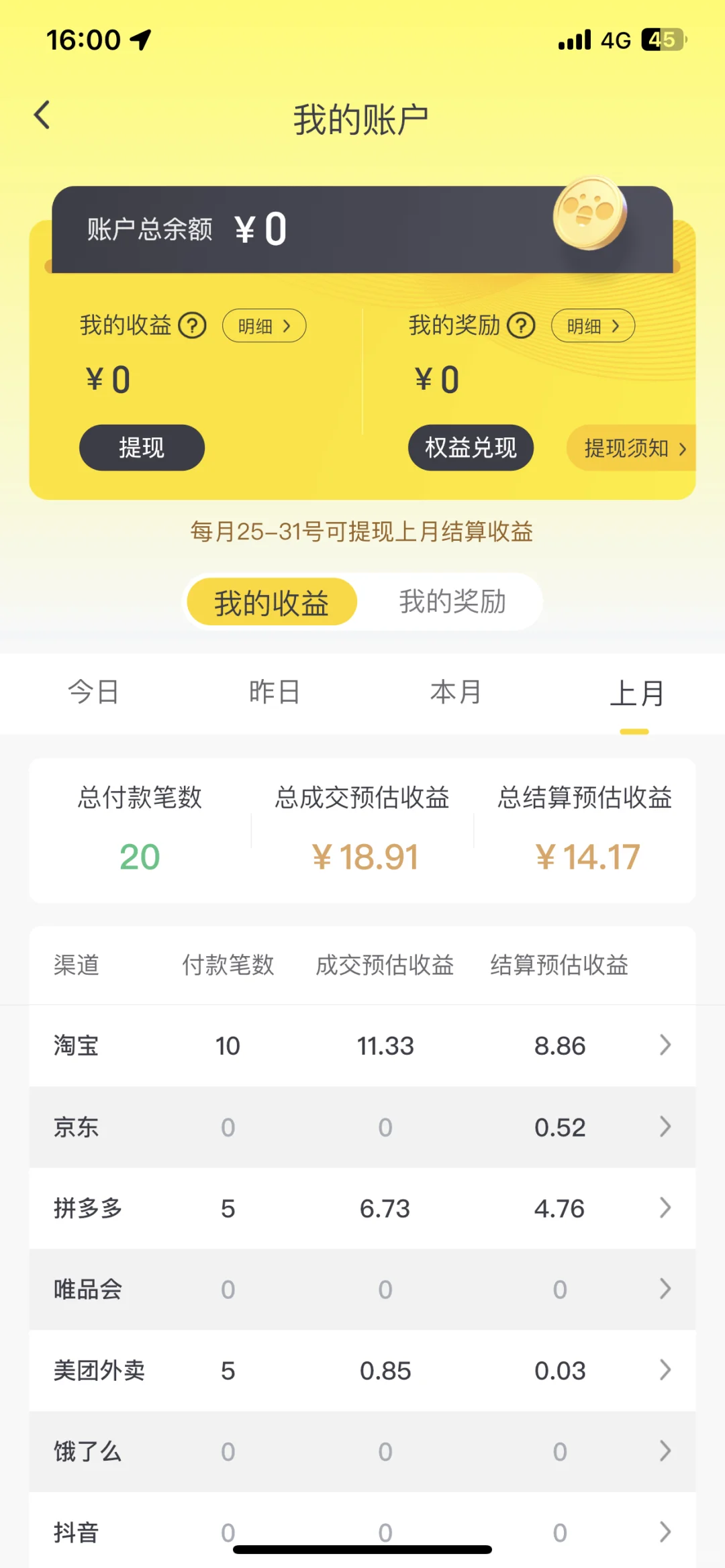 为什么收益一直是0