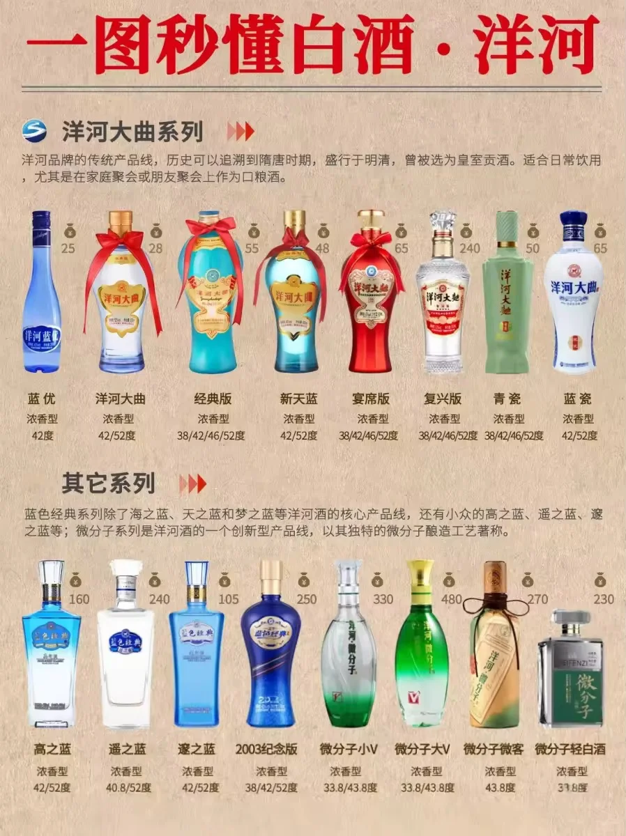 一图秒懂白酒·洋河篇🍶秒变懂酒达人‼️