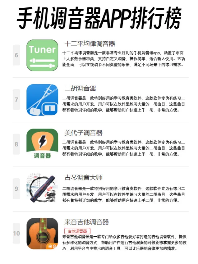 手机调音器APP排行榜