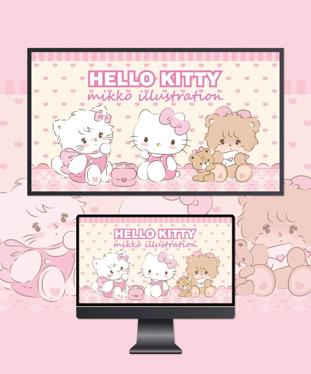 电脑壁纸｜Mikko｜Hello Kitty今天是甜蜜联