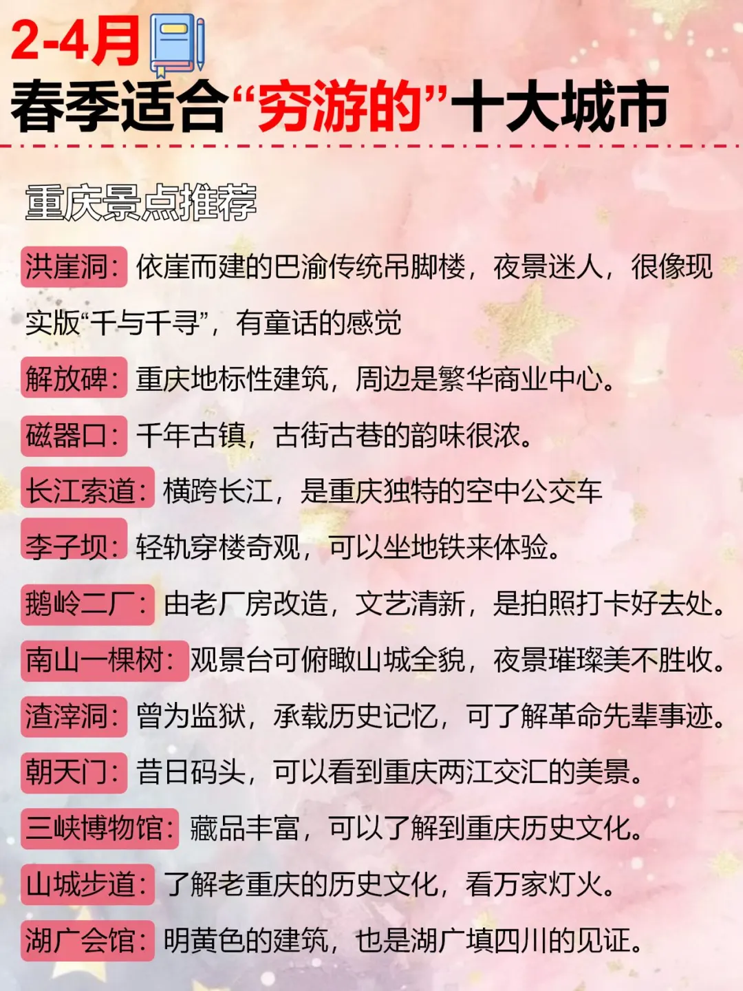 4-5月穷游去哪玩❓我整理了1️⃣0️⃣个城