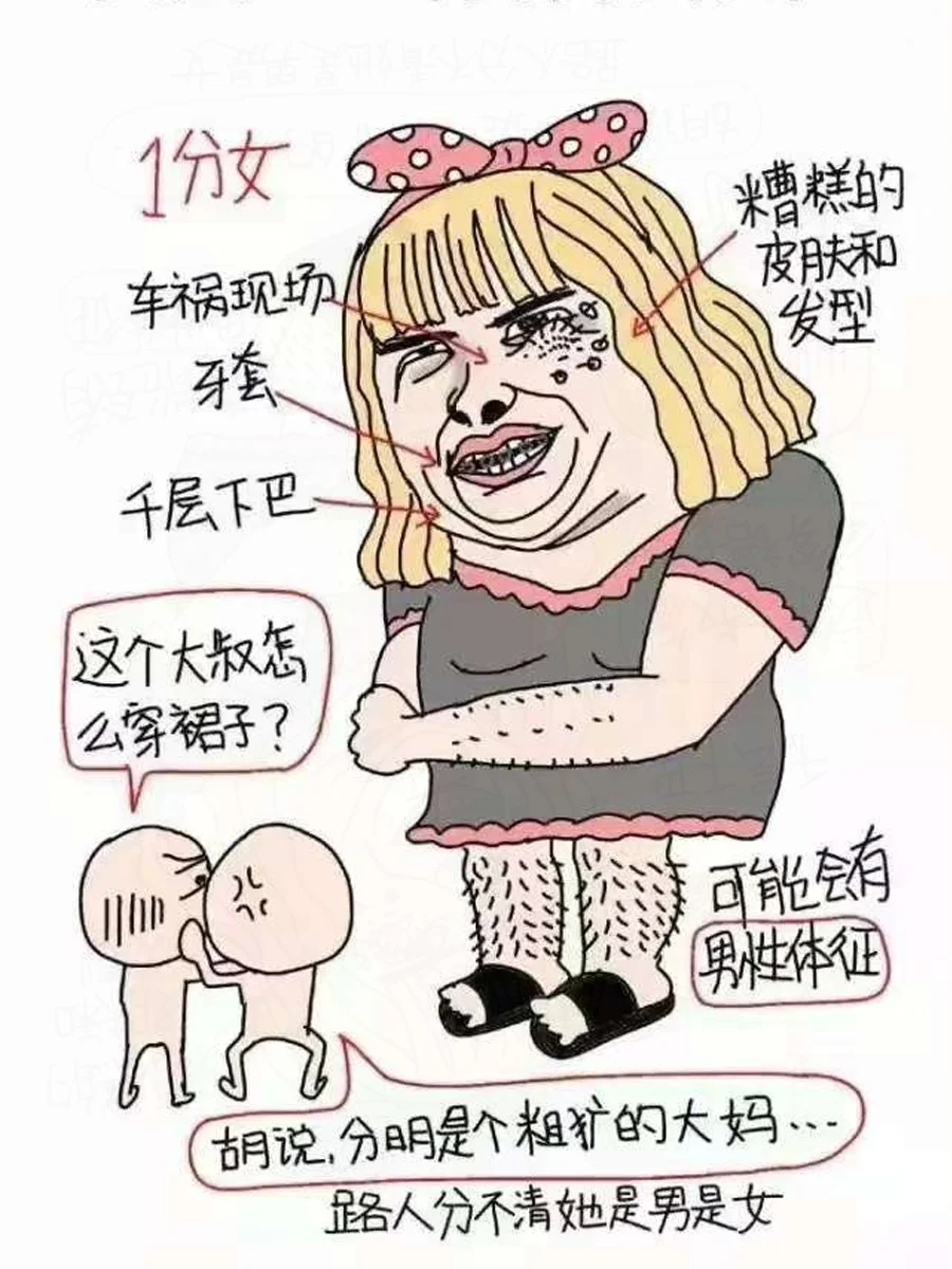 网上热传的女生外貌打分标准