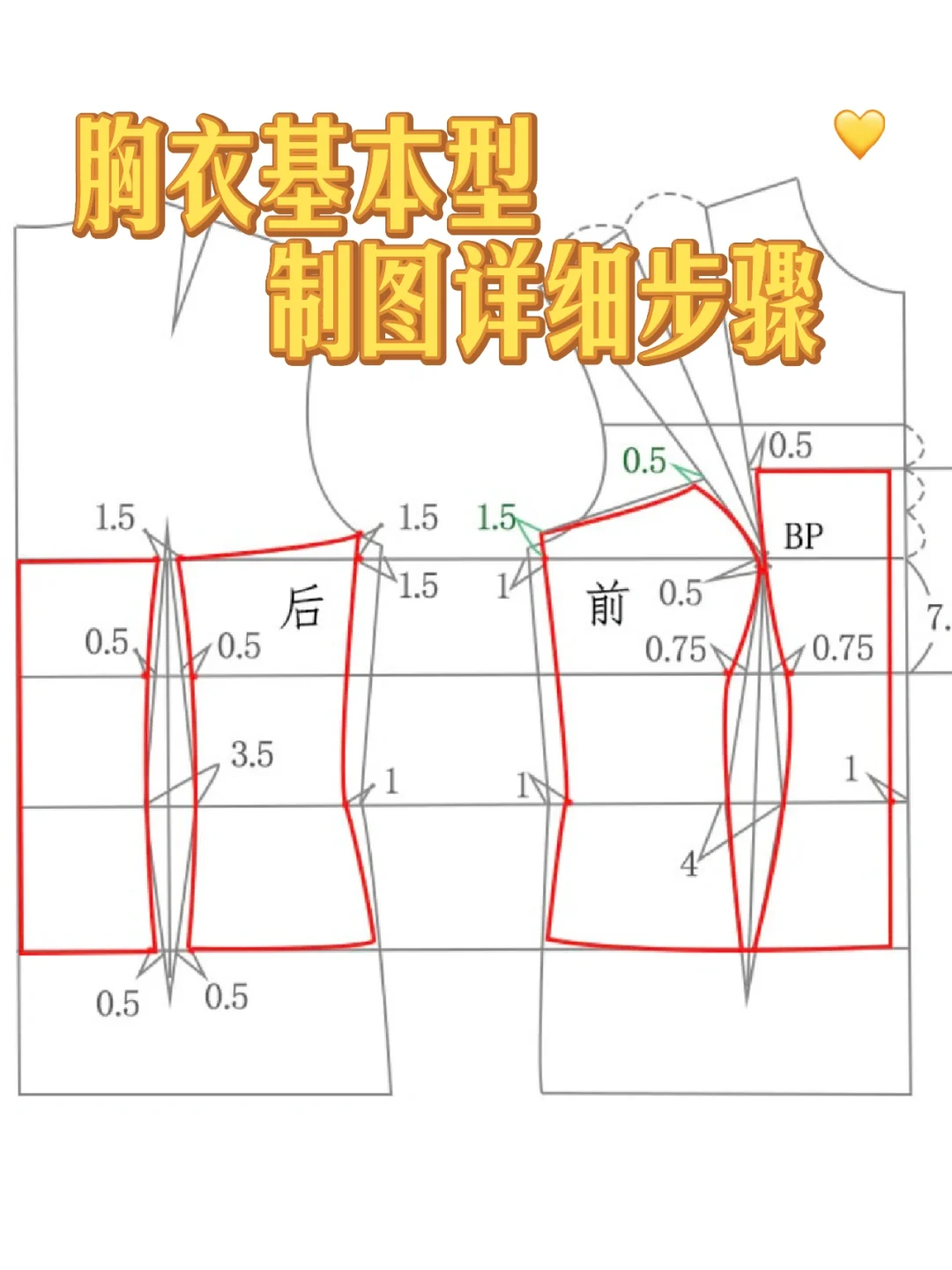 胸衣的基本型制图详细步骤