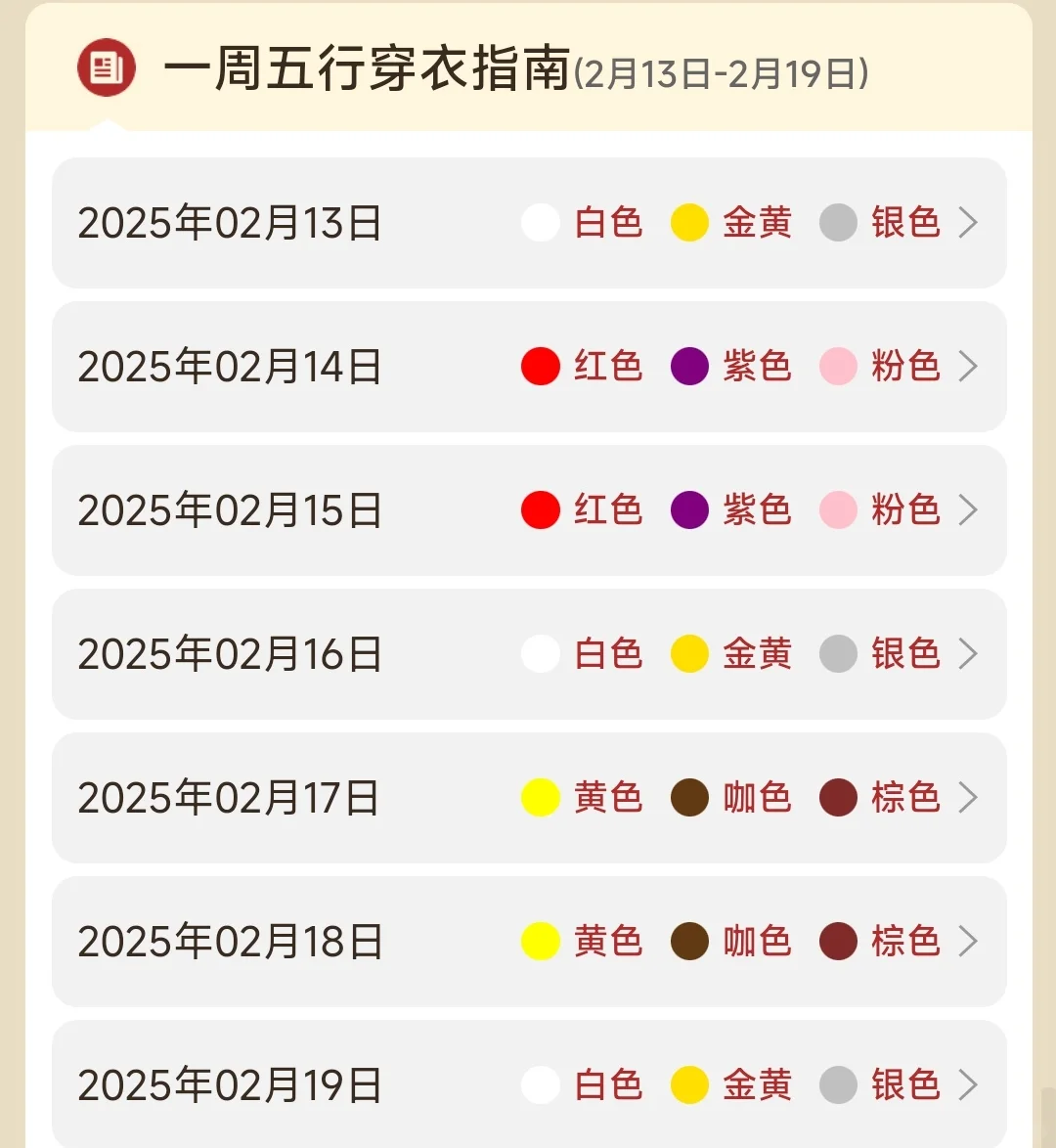 【五行穿衣】2025年2月12日