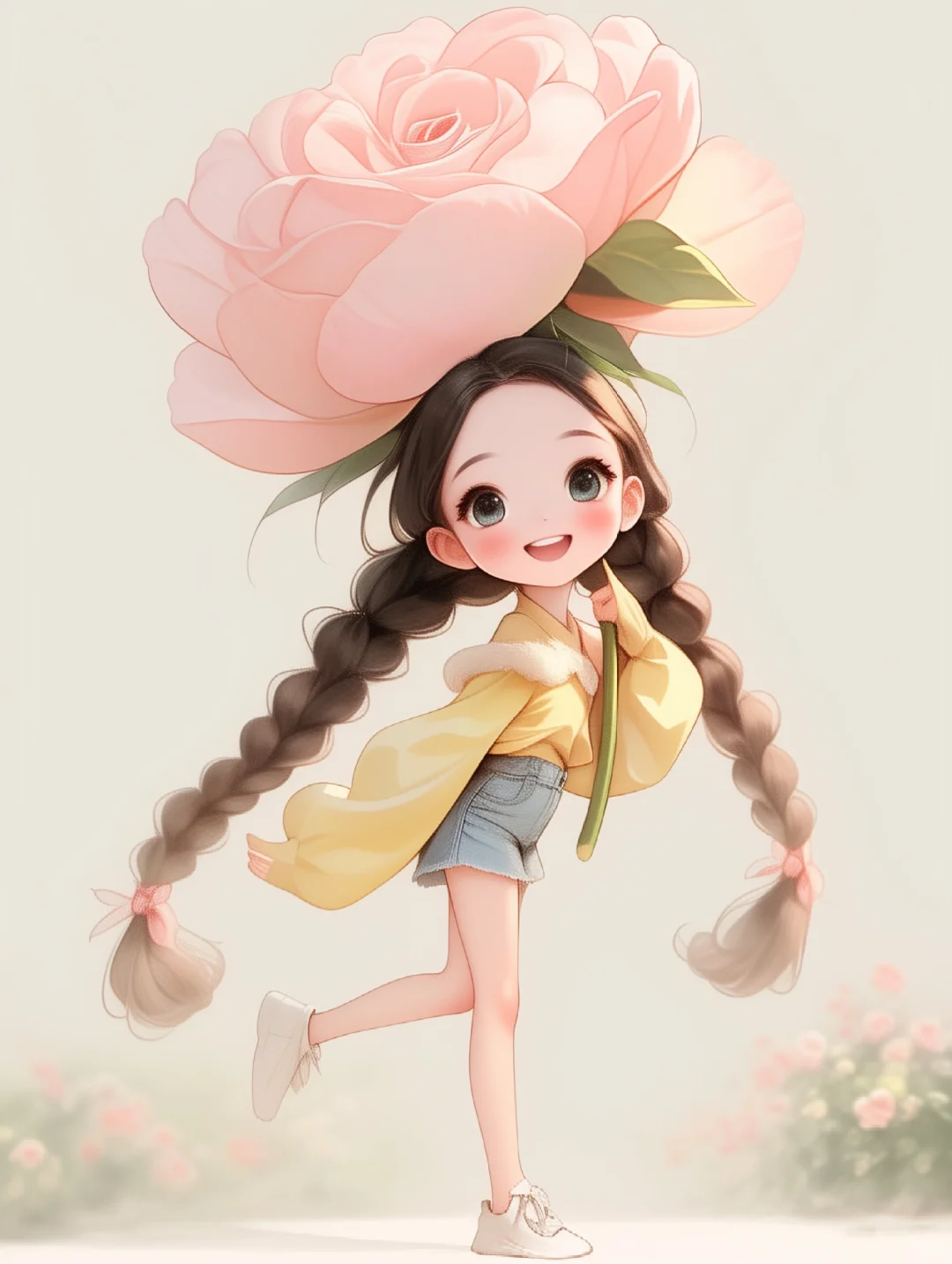 少女插画｜玫瑰之约，青春飞扬