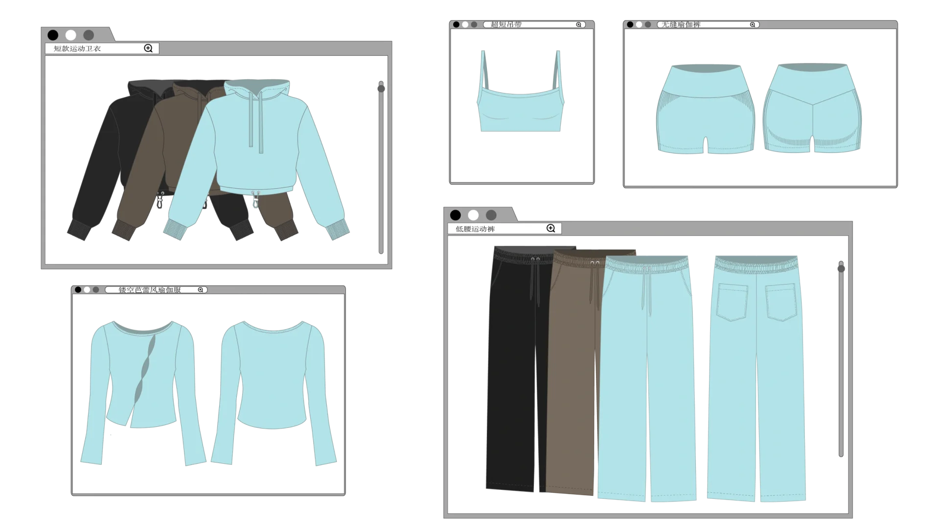 瑜伽服设计图｜运动瑜伽款式图分享