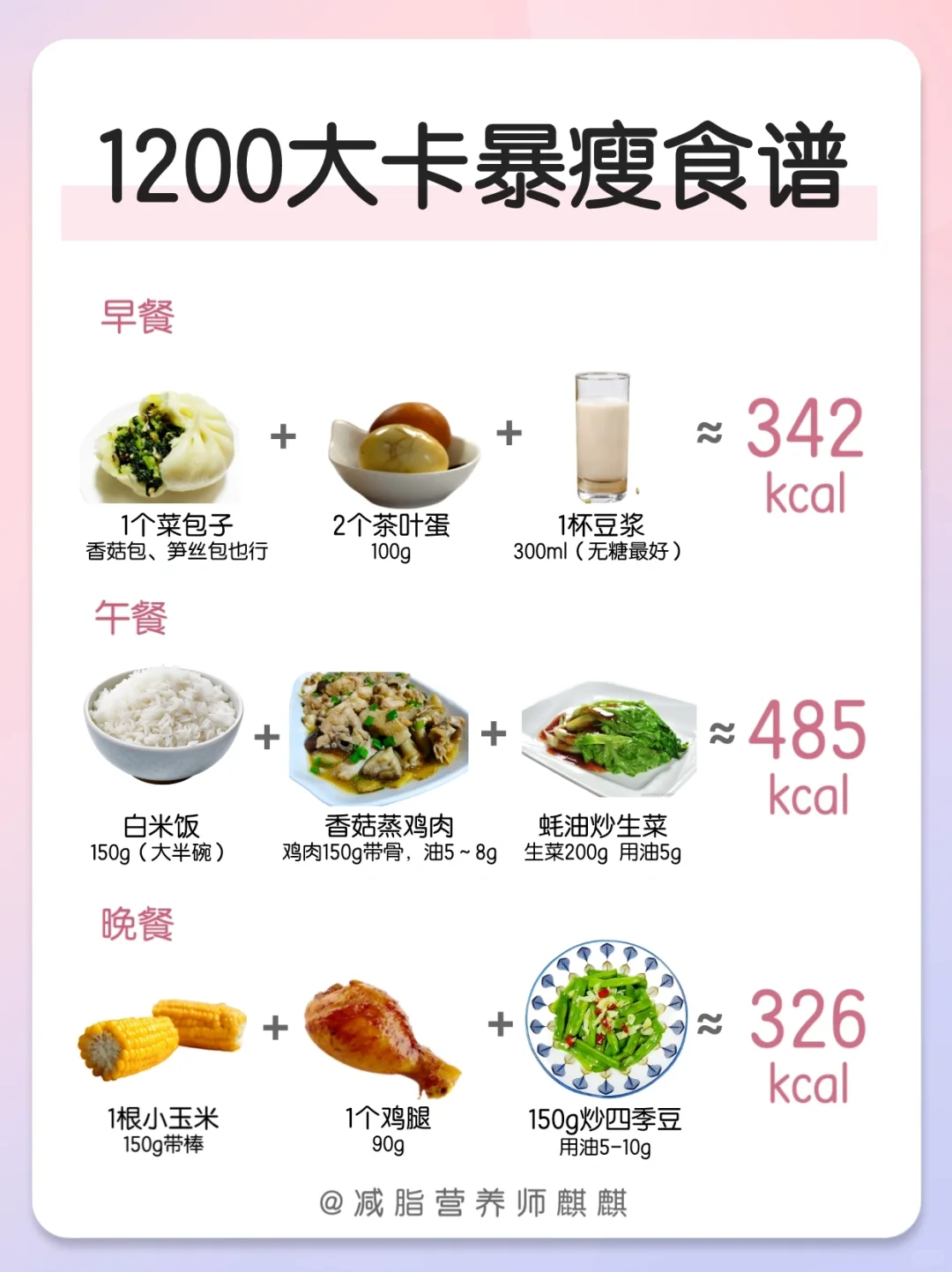 1200大卡减脂食谱✅聪明吃瘦不挨饿🉐