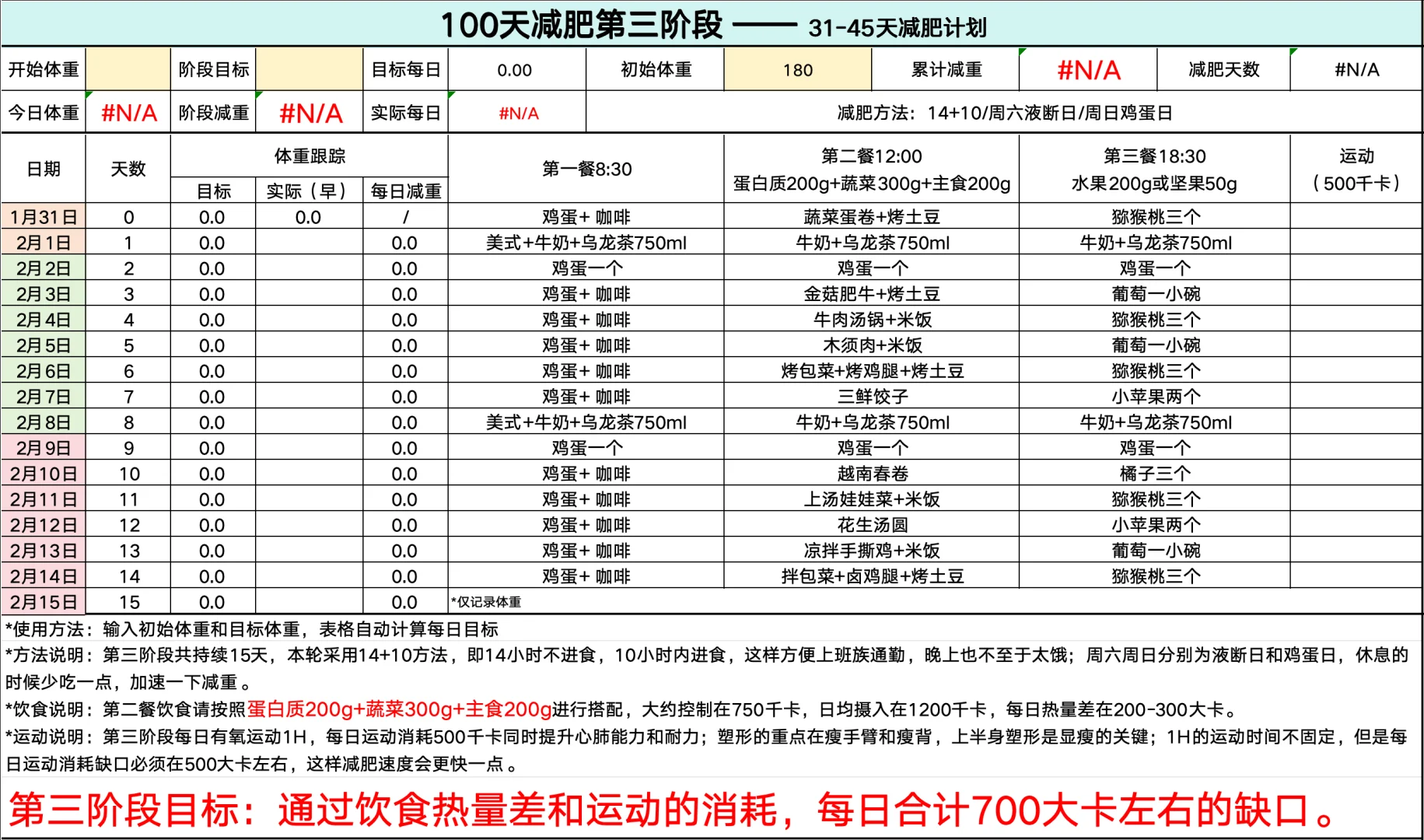 100天减肥计划第三阶段|15天瘦10斤