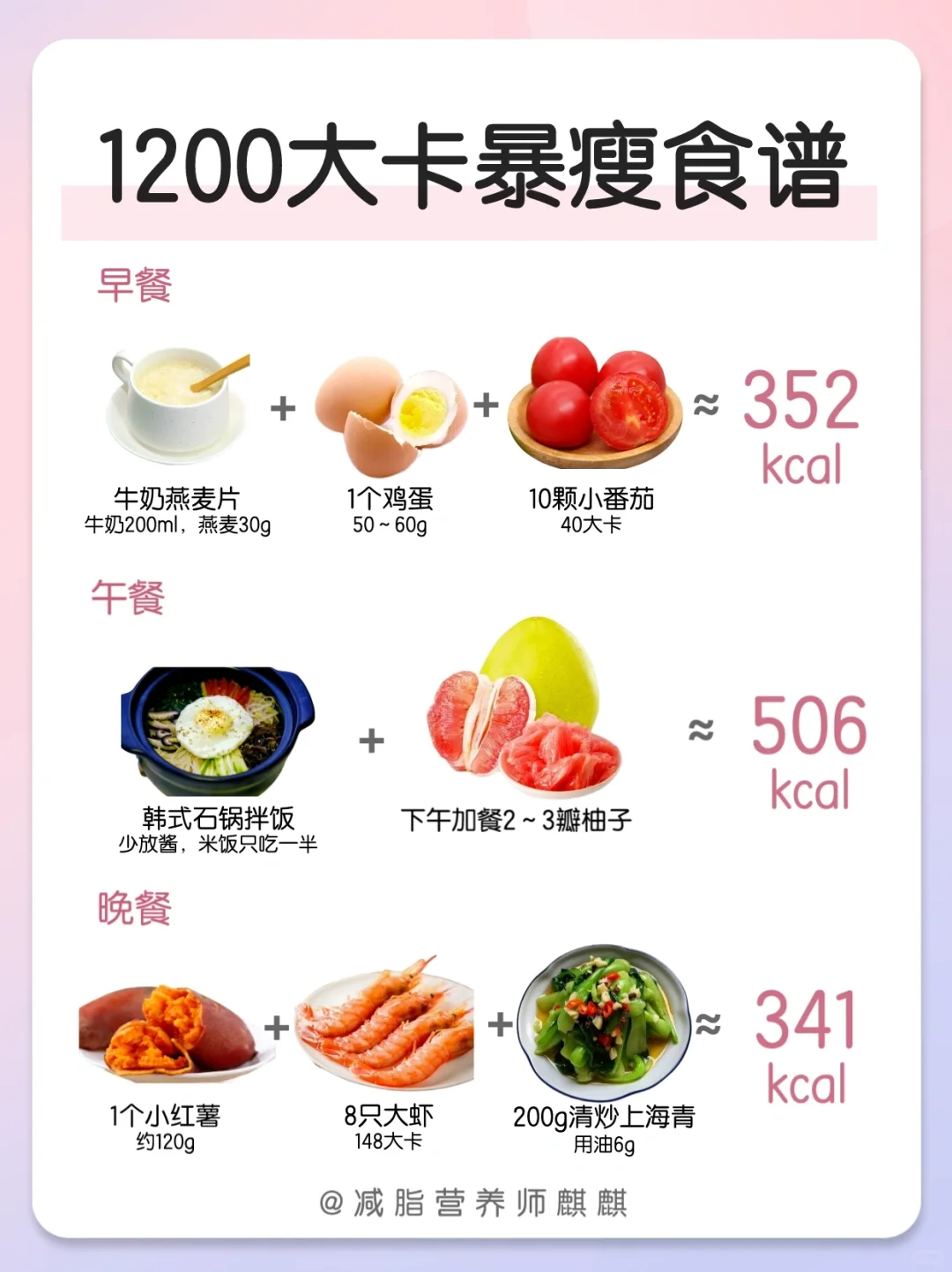 1200大卡减脂食谱✅聪明吃瘦不挨饿?