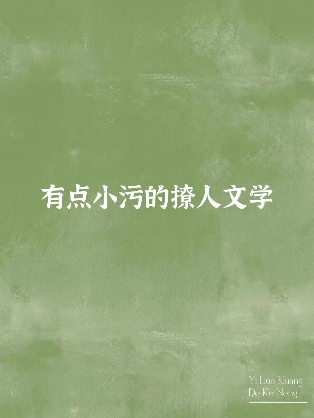 ?有点小污的撩人文学