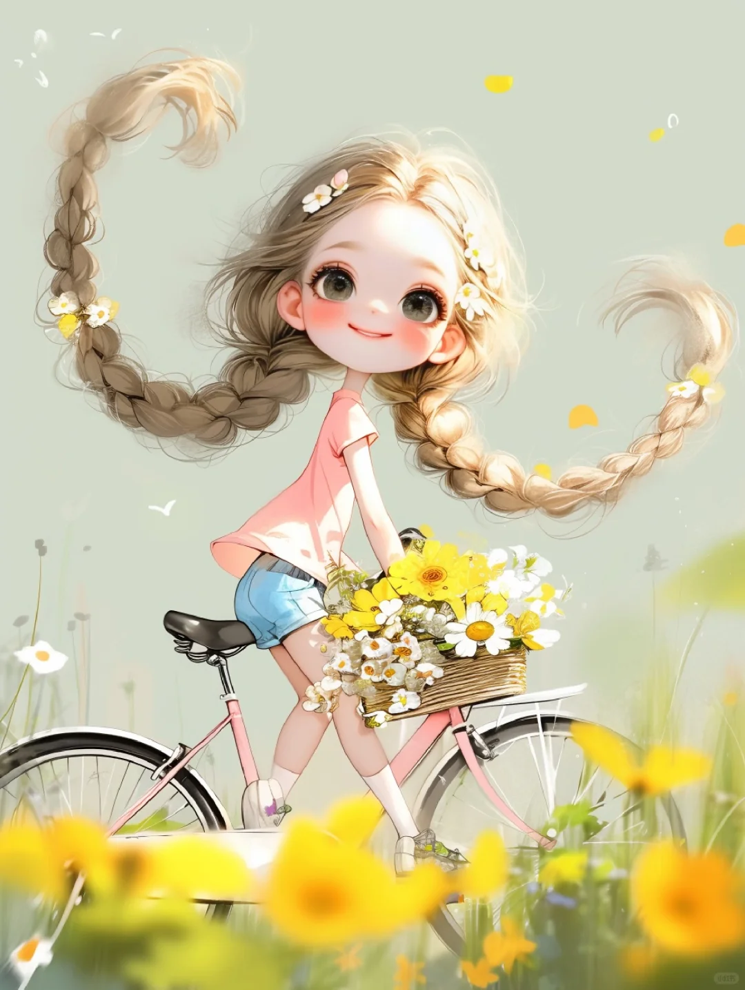 少女插画‖自由花漾时光🌻🌻🌻