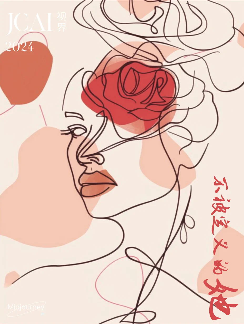 AI商业应用之女神节海报 | 面部线描抽象画