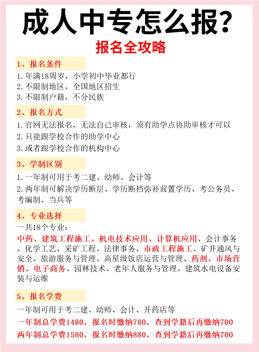 成人中专怎么报名❓