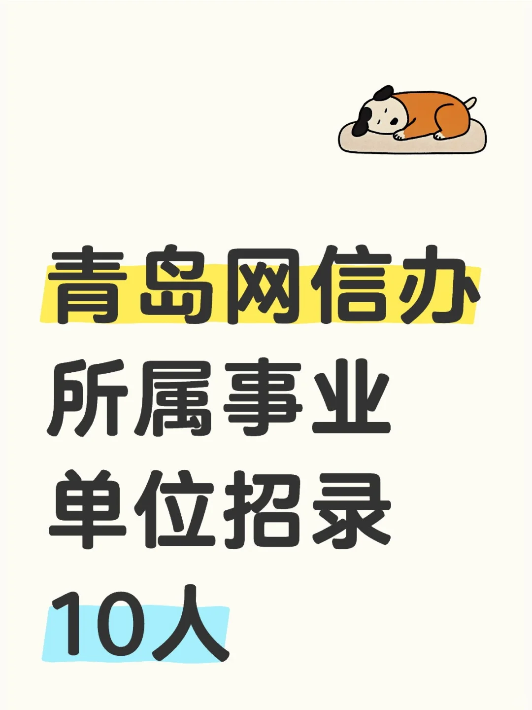 不考职测❗青岛网信办所属事业单位招10人❗