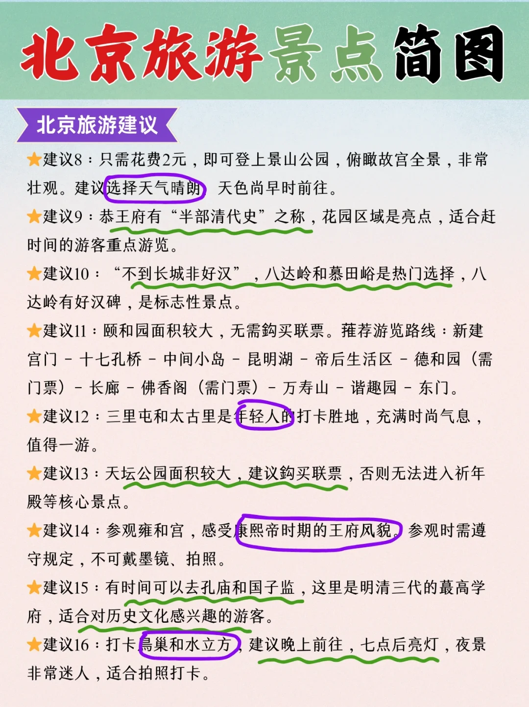 北京旅游简图攻略，看这篇就够啦✅