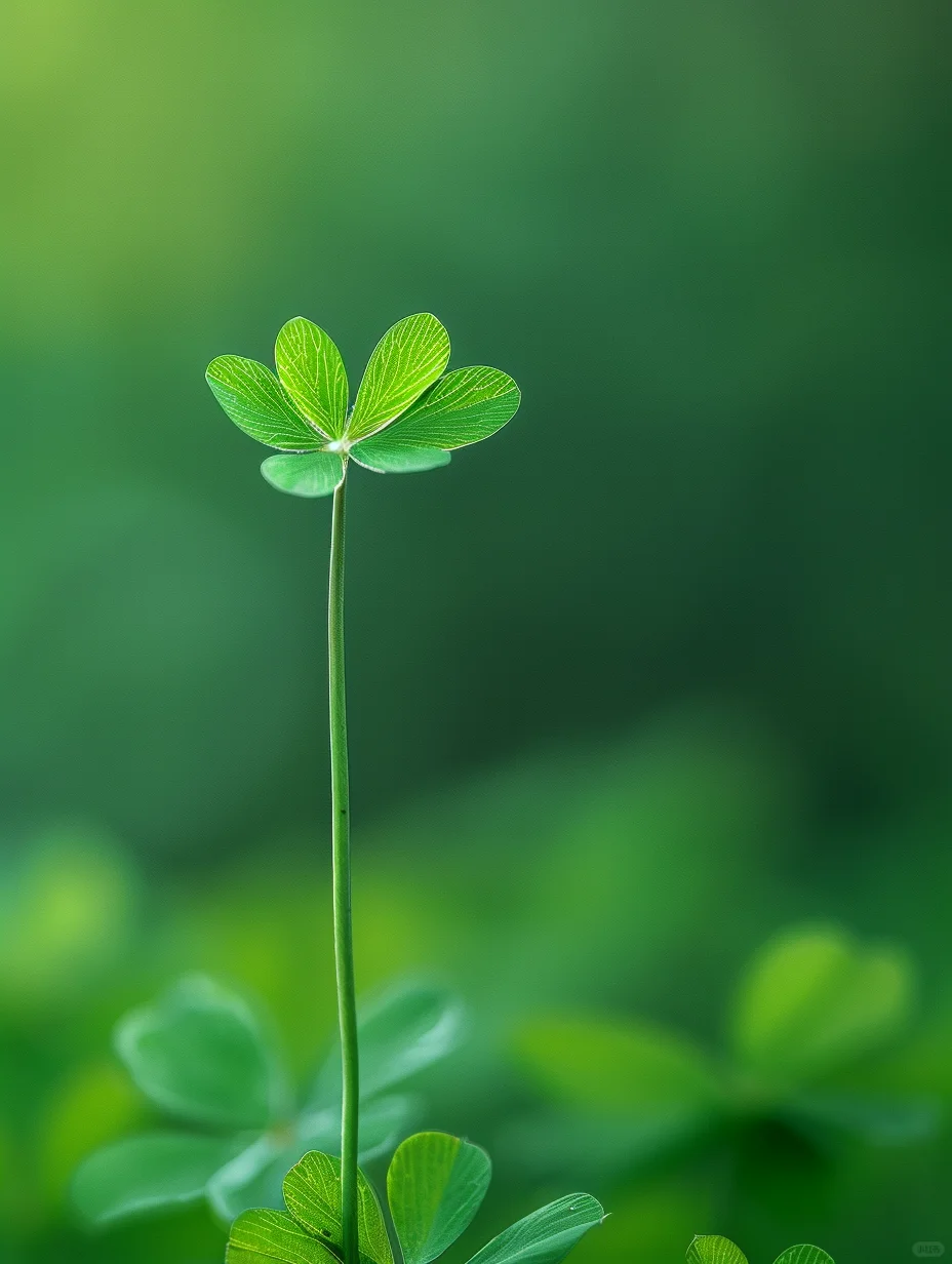 早安|这是一片治愈的叶子，四叶草壁纸