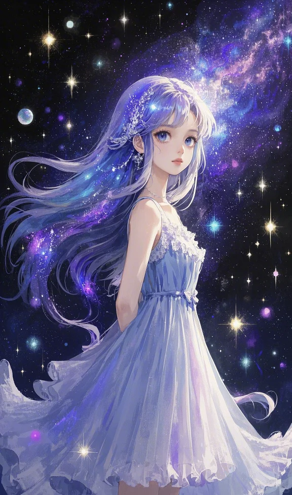 星空女孩唯美头像壁纸