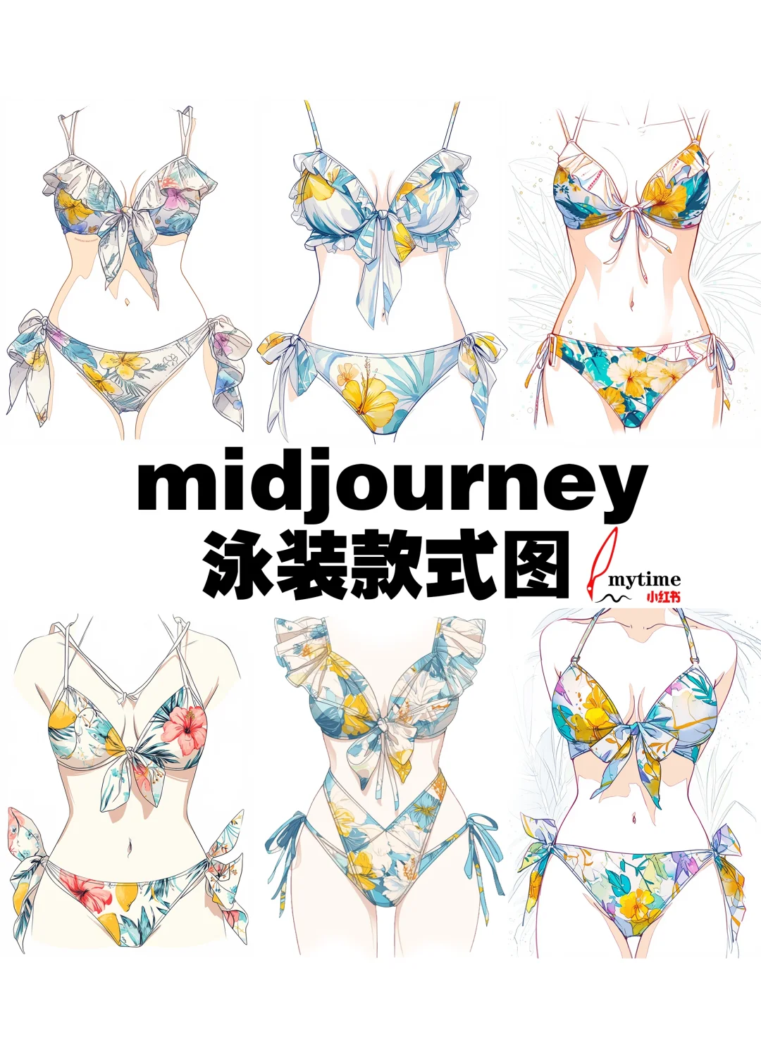 泳装款式图ai服装设计midjourney