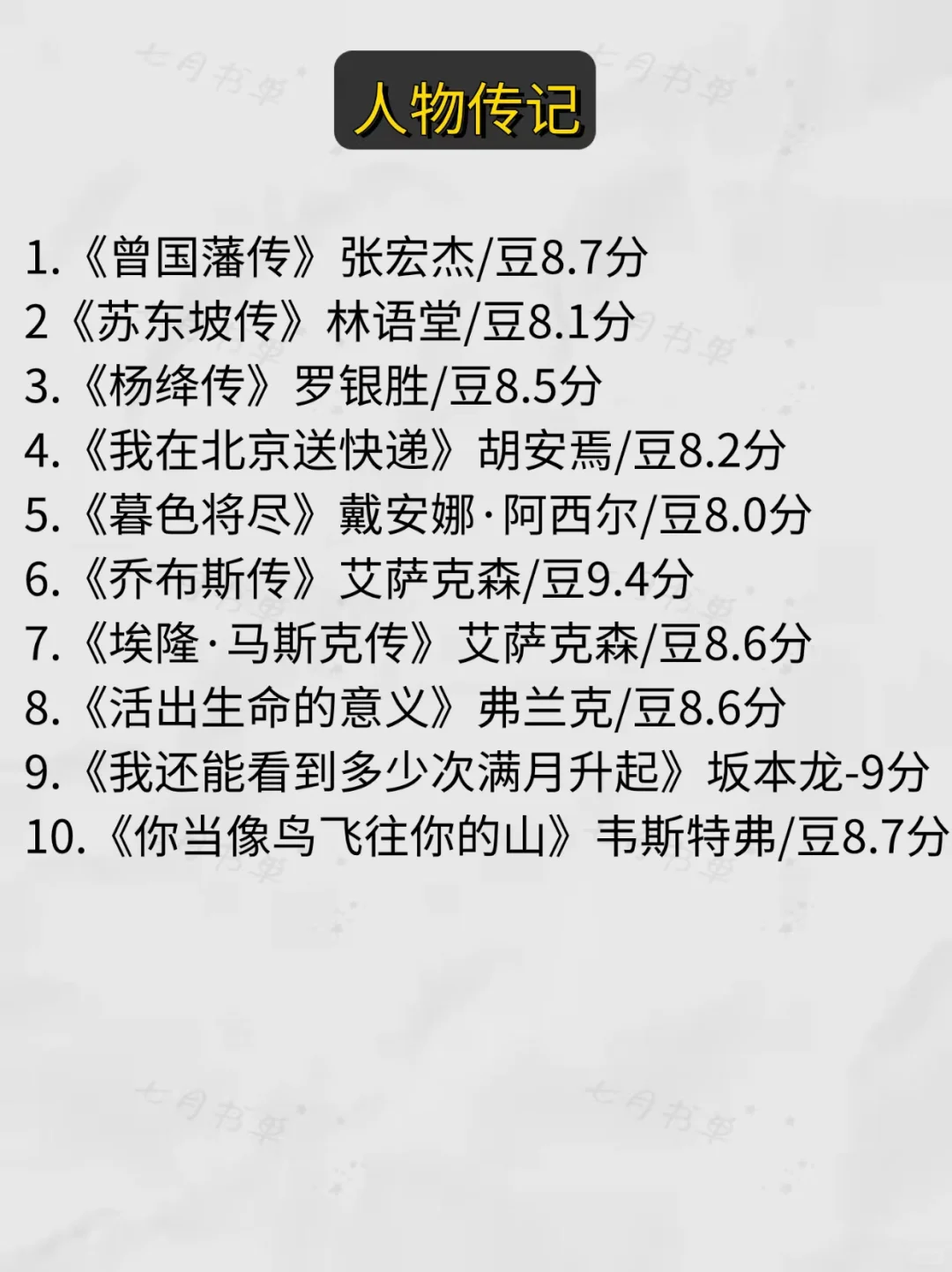 80本豆瓣高分书单，看看你读了几本？