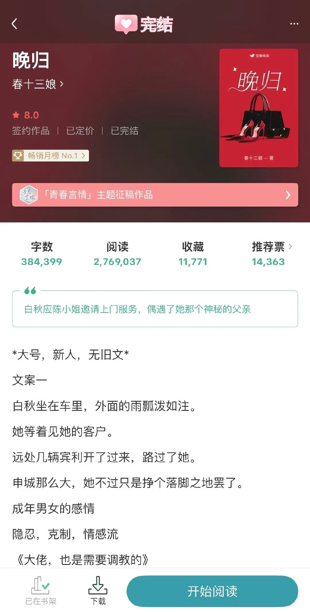 谁还不知道《晚归》是阿里里老师的文，好看‼️