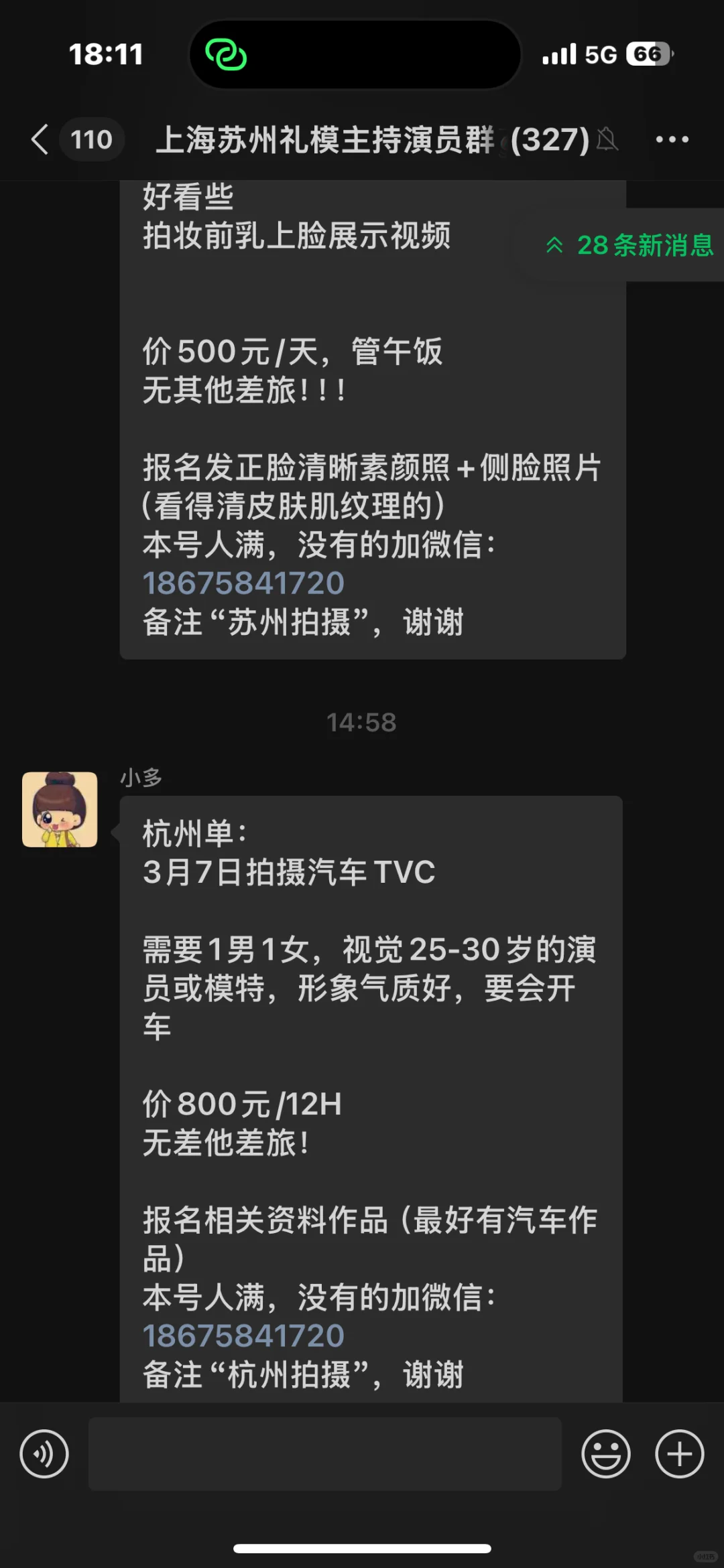 江浙沪礼仪模特通告群！