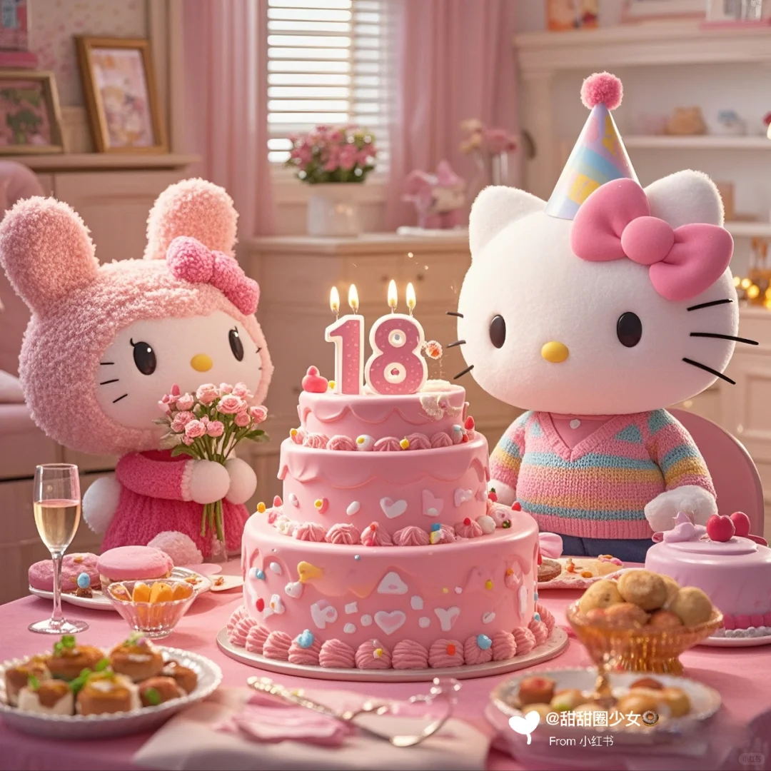 今天我生日? ｜HelloKitty生日蛋糕图?