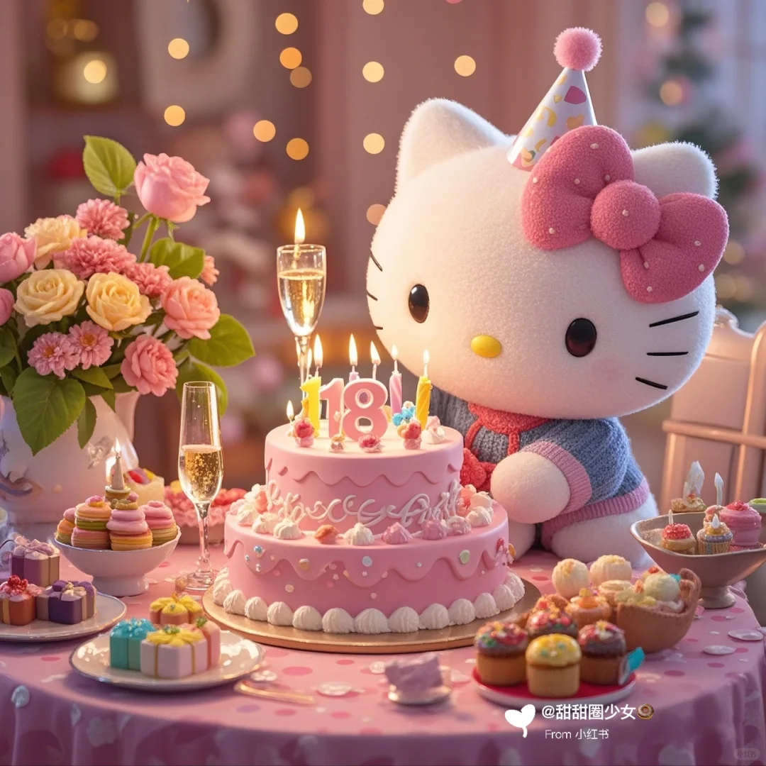 今天我生日? ｜HelloKitty生日蛋糕图?