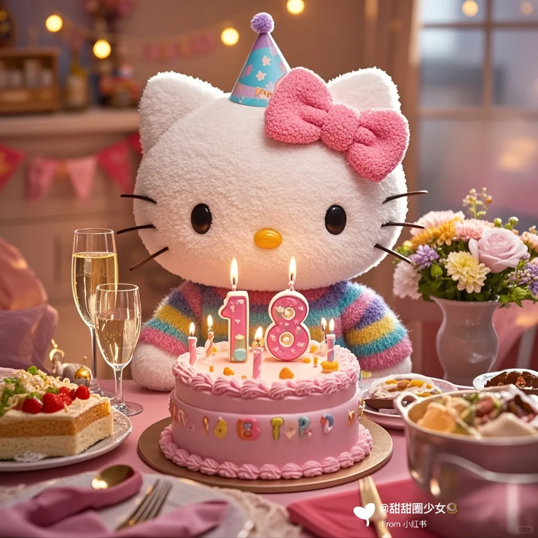 今天我生日? ｜HelloKitty生日蛋糕图?