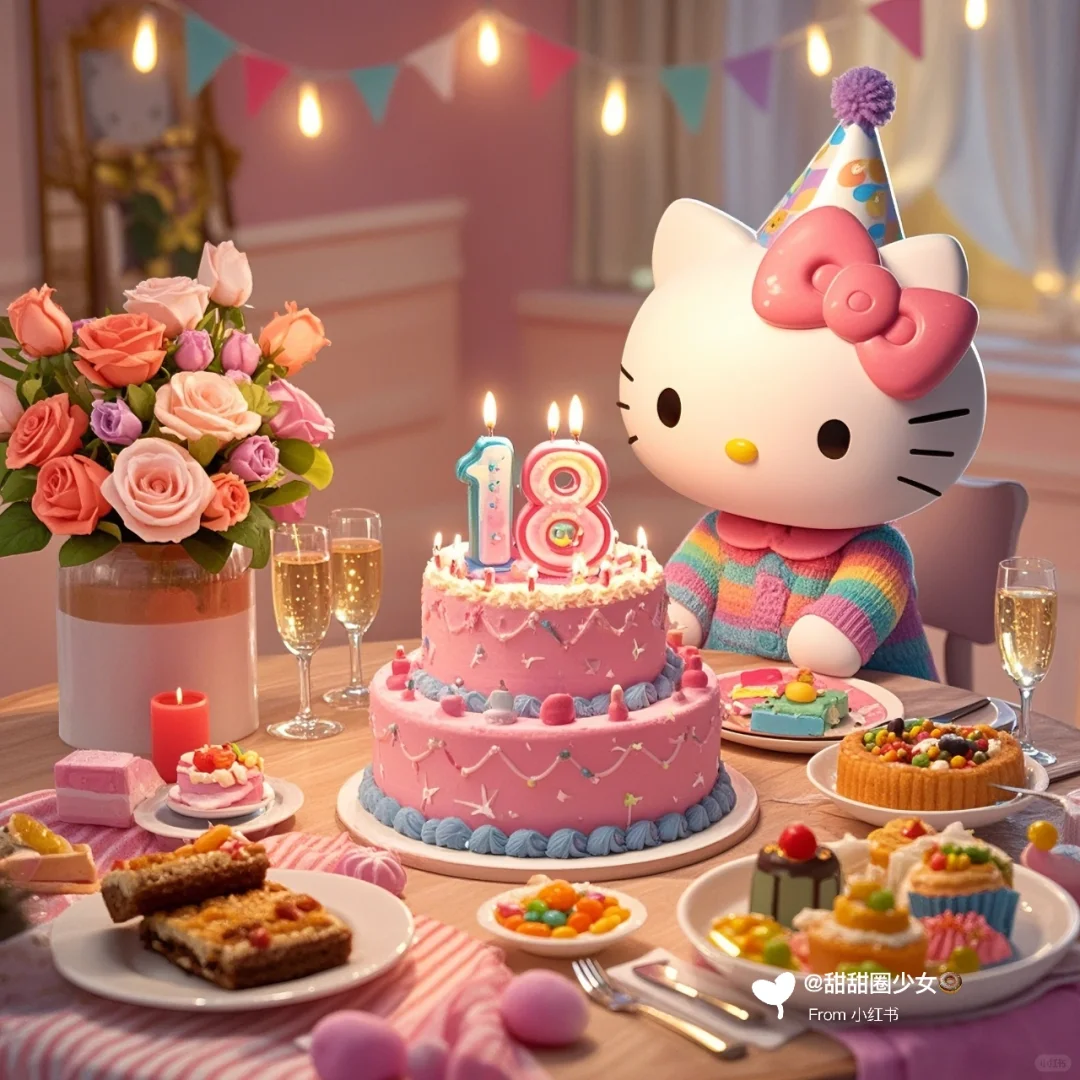 今天我生日? ｜HelloKitty生日蛋糕图?