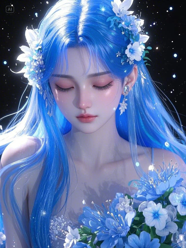 AI 魔法✨ 邂逅蓝发花精灵