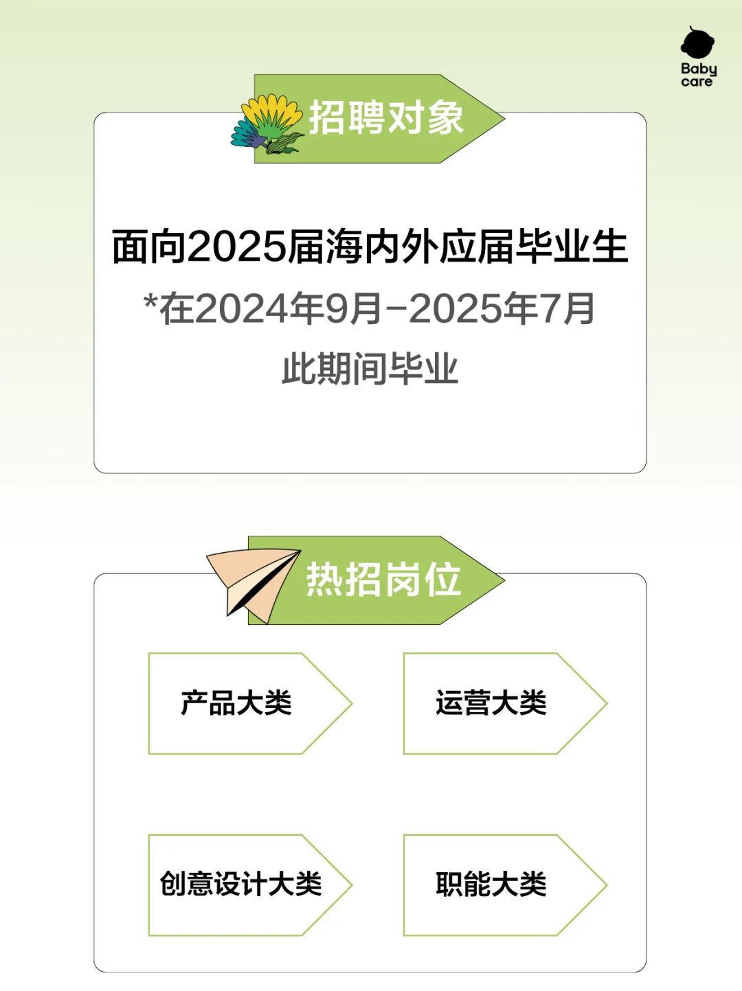 令人心动的春招来啦❗️Babycare25届春招发车