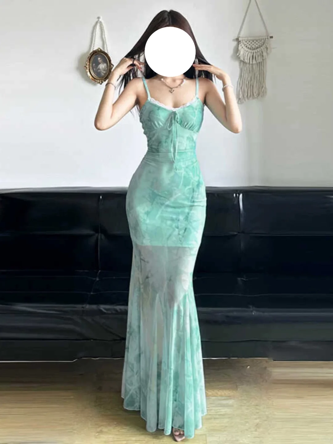 60拿下绝美绿色鱼尾裙