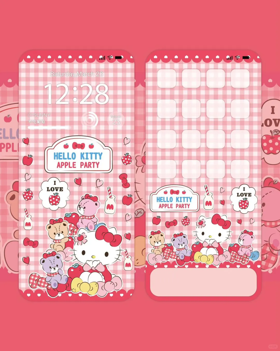 手机壁纸｜Hello Kitty｜苹果派对同款