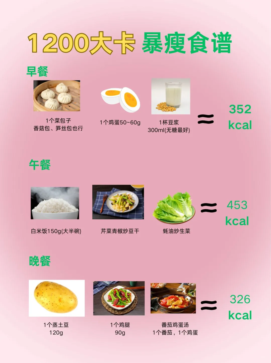 超掉称全天减脂食谱‼️1200大卡不重样