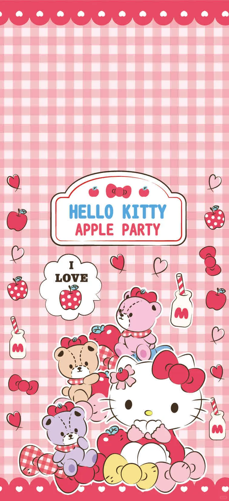 同款Hello Kitty苹果派对手机壁纸来啦～??